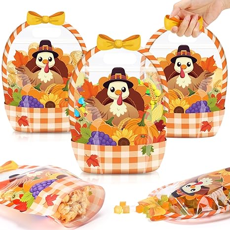 🔥Last Day 50% OFF - Fuutreo 50 Pcs/100PCS Halloween Favor Bags Transparent Pumpkin Sealed Pouches🍬