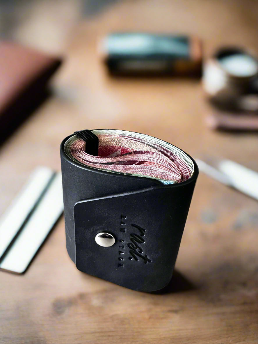 Magnetic leather wallet