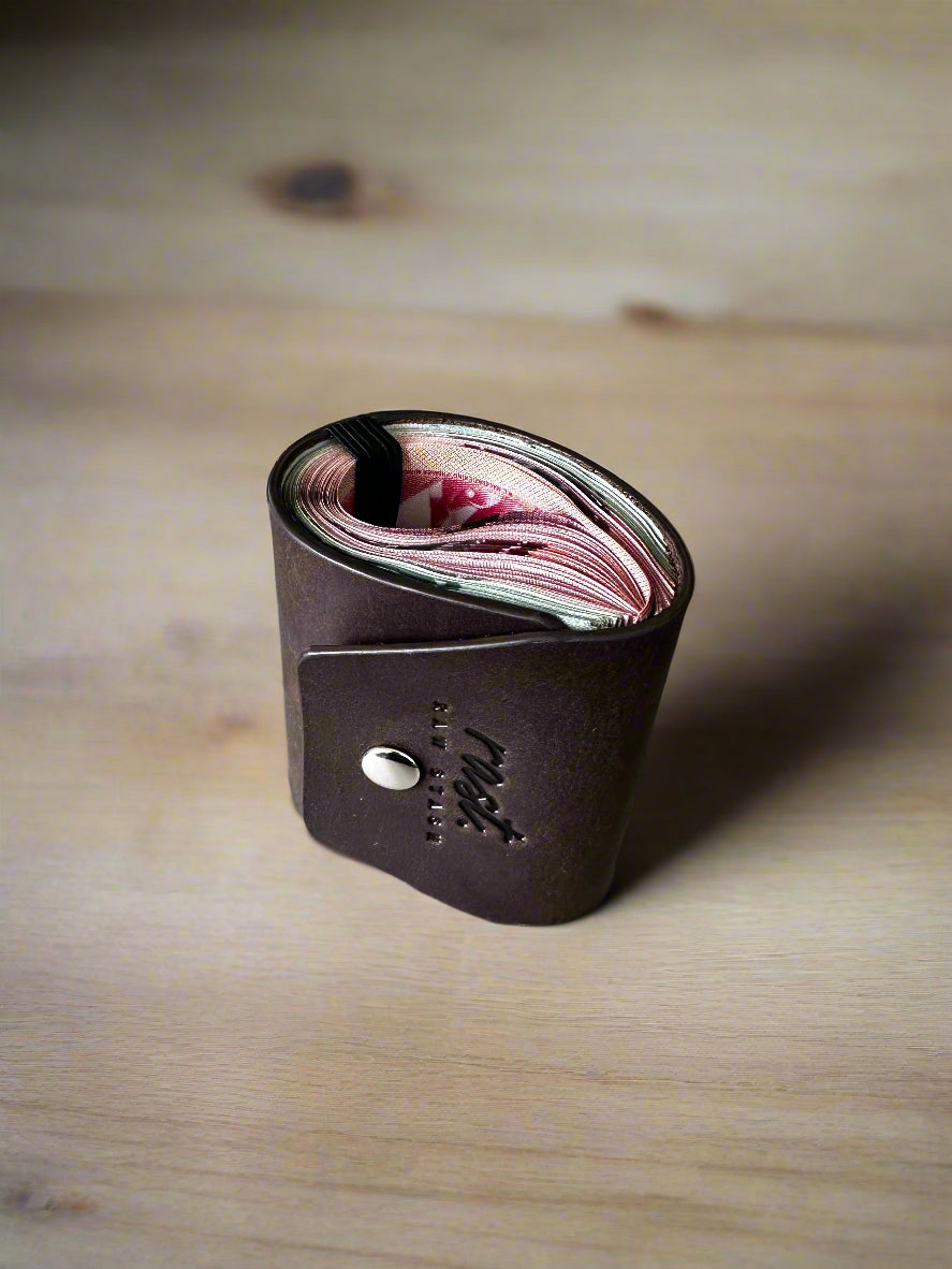 Magnetic leather wallet