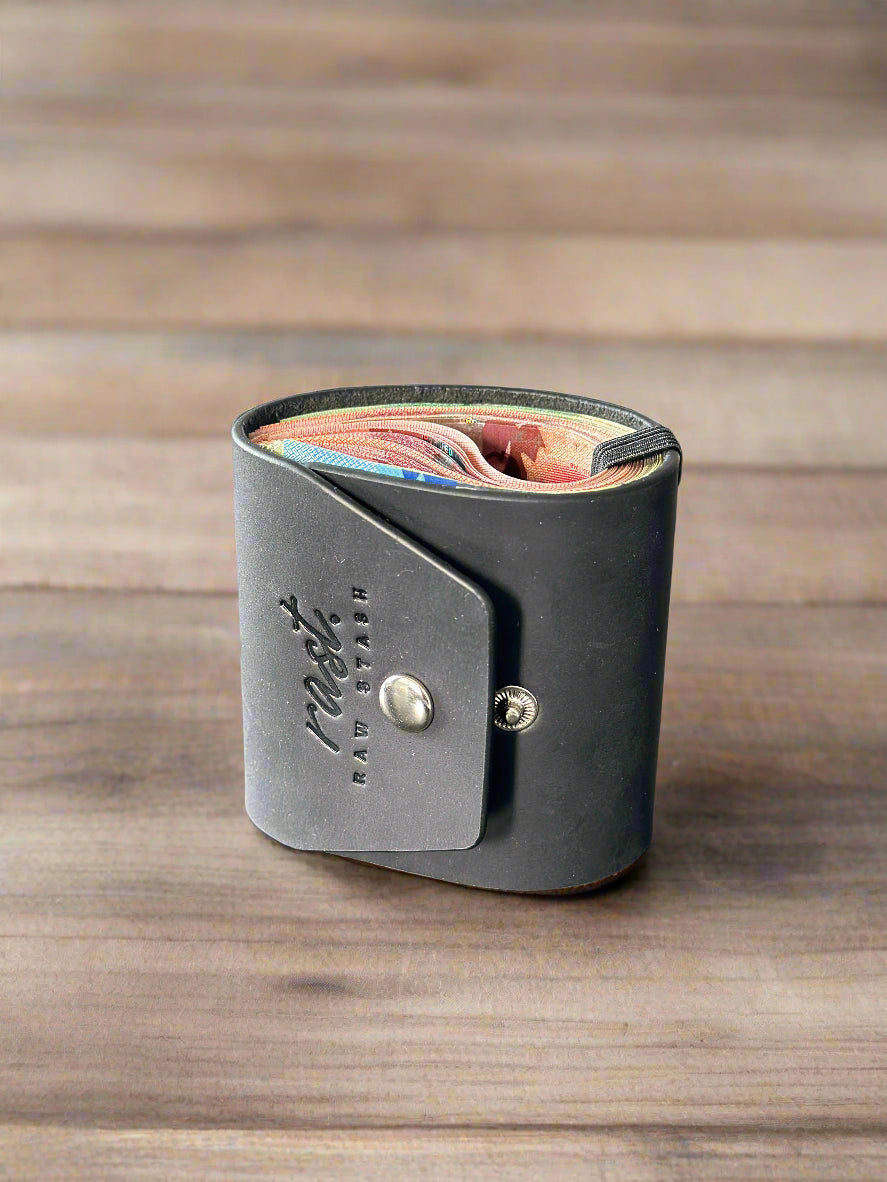 Magnetic leather wallet