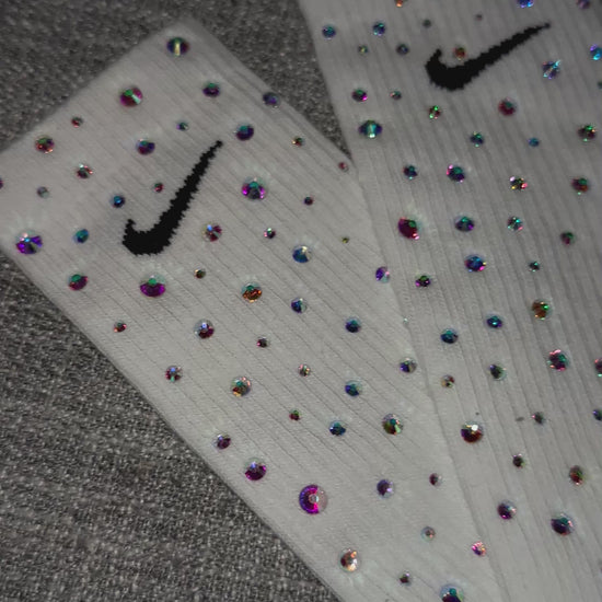 Black or white rhinestone-studded quick-drying socks