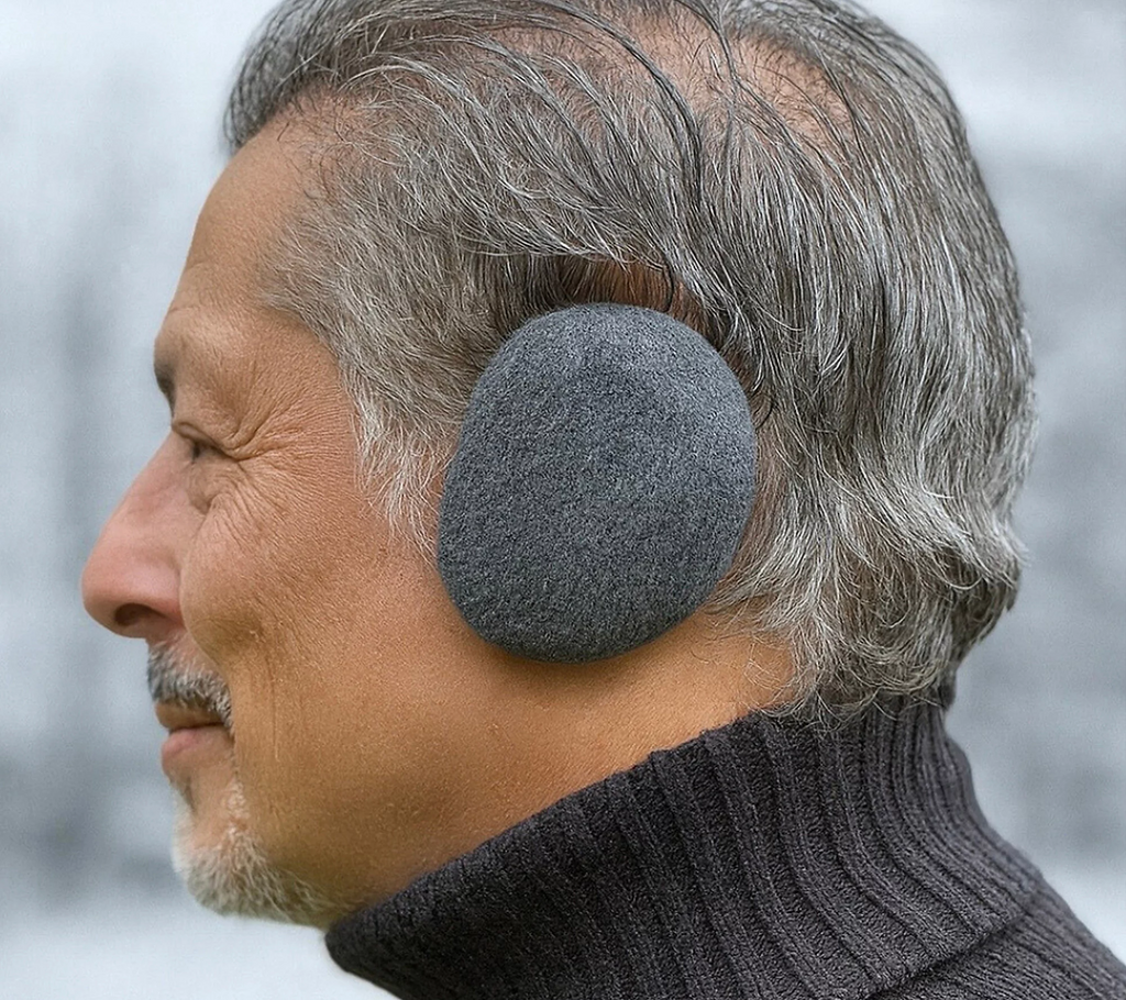 Separate, independent fleece earmuffs