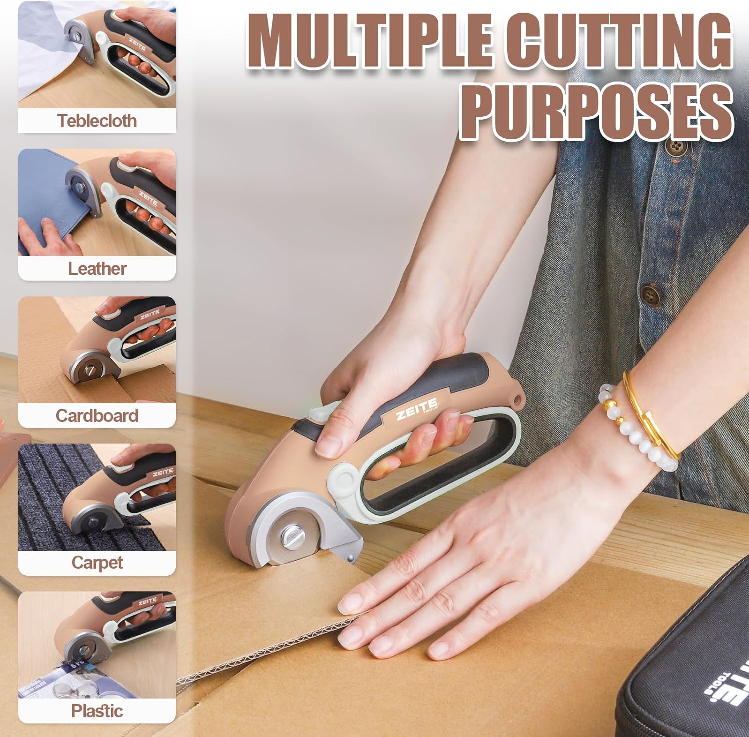 Cordless electric scissors, cardboard cutter