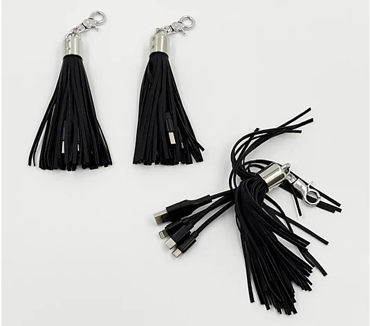 Data cable tassel keychain 2-in-1