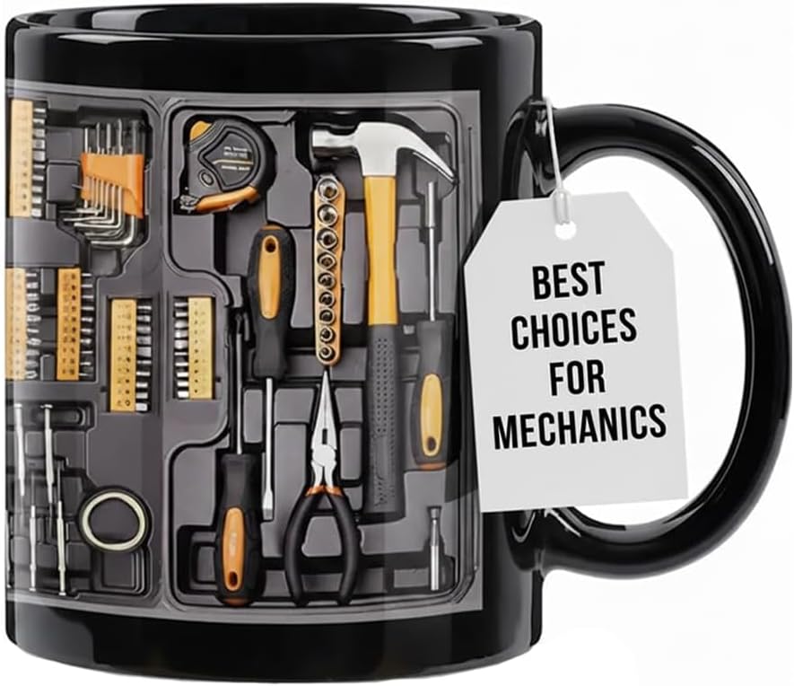 Creative coffee cup with toolbox design