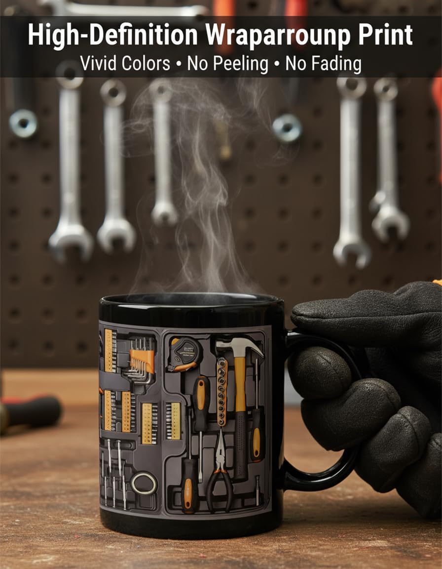Creative coffee cup with toolbox design