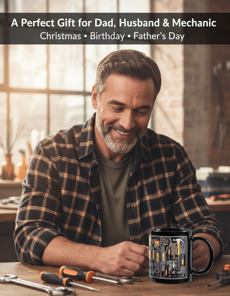 Creative coffee cup with toolbox design