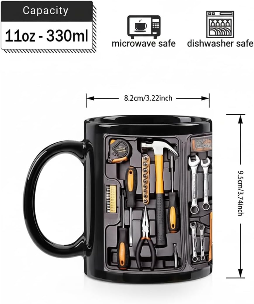 Creative coffee cup with toolbox design