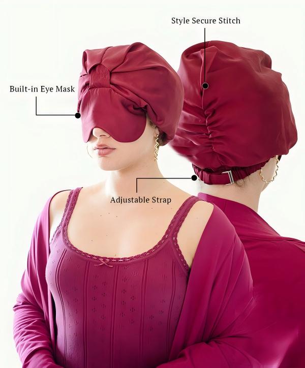 Double-layer eye mask, twisted breathable hair care cap, shower cap