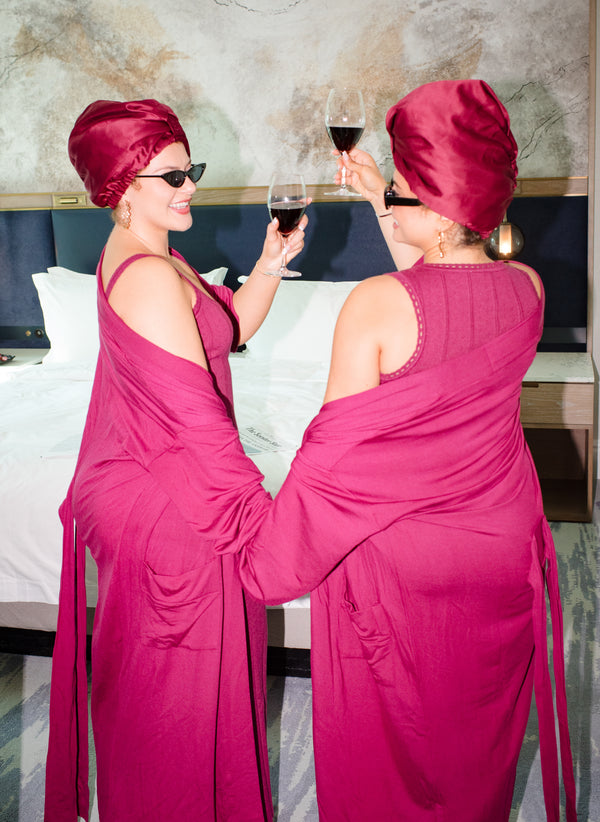 Double-layer eye mask, twisted breathable hair care cap, shower cap