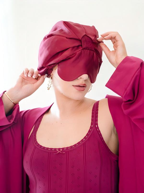 Double-layer eye mask, twisted breathable hair care cap, shower cap