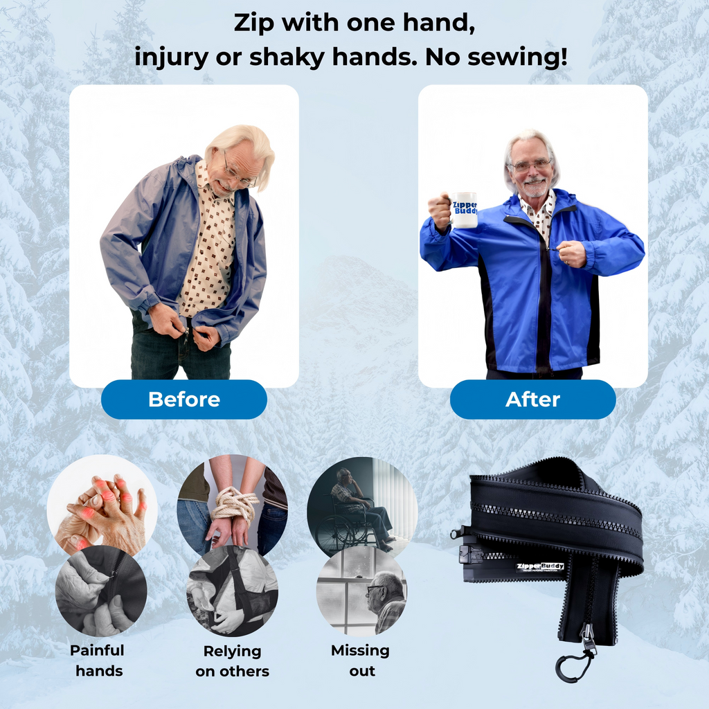 One-handed quick magnetic zipper