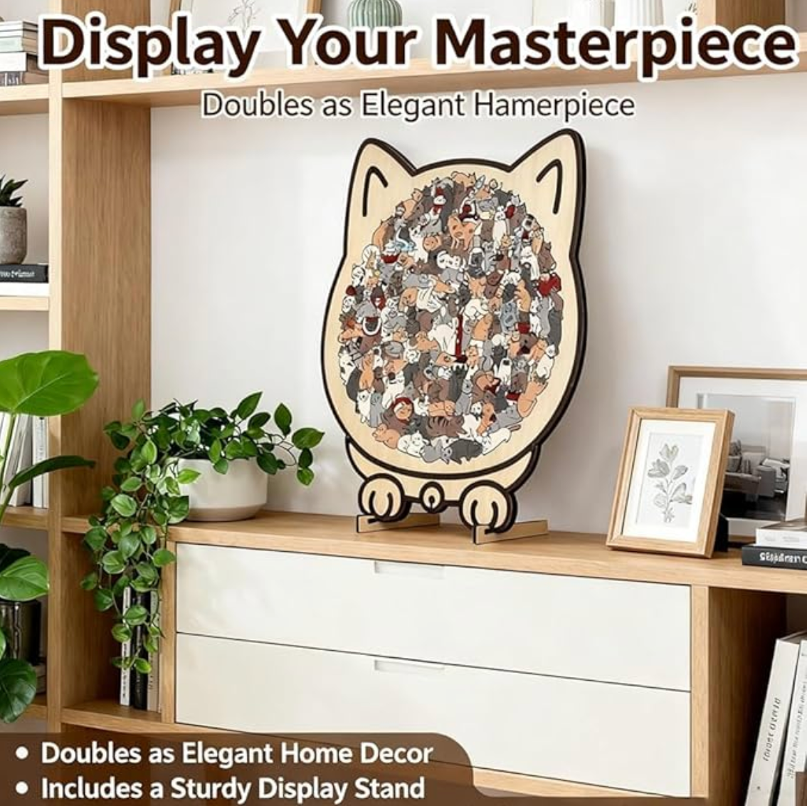Wooden Cat Jigsaw Puzzle – A Calm, Cozy Break for Cat Lovers