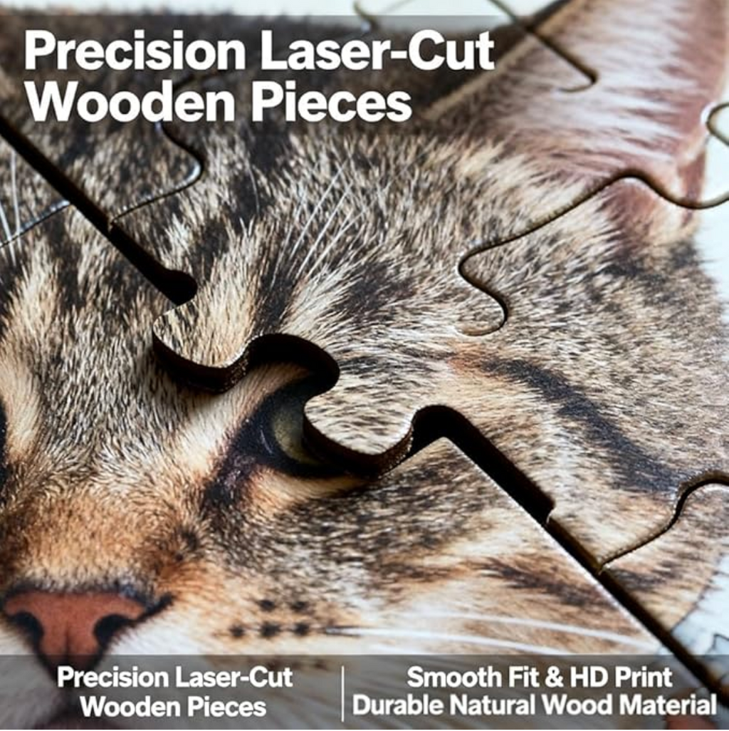 Wooden Cat Jigsaw Puzzle – A Calm, Cozy Break for Cat Lovers
