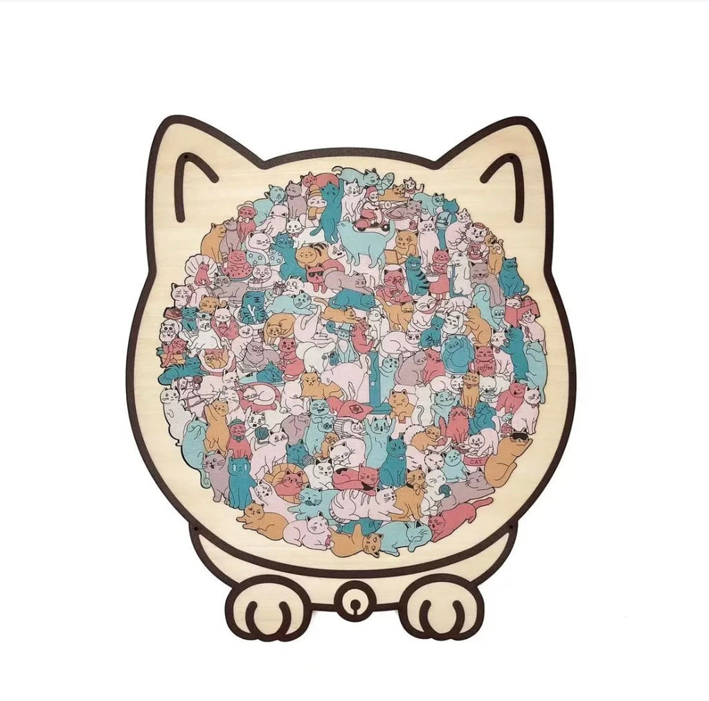 Wooden Cat Jigsaw Puzzle – A Calm, Cozy Break for Cat Lovers