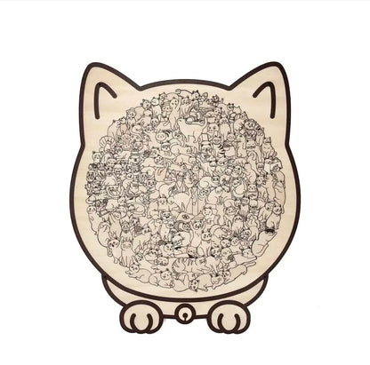Wooden Cat Jigsaw Puzzle – A Calm, Cozy Break for Cat Lovers