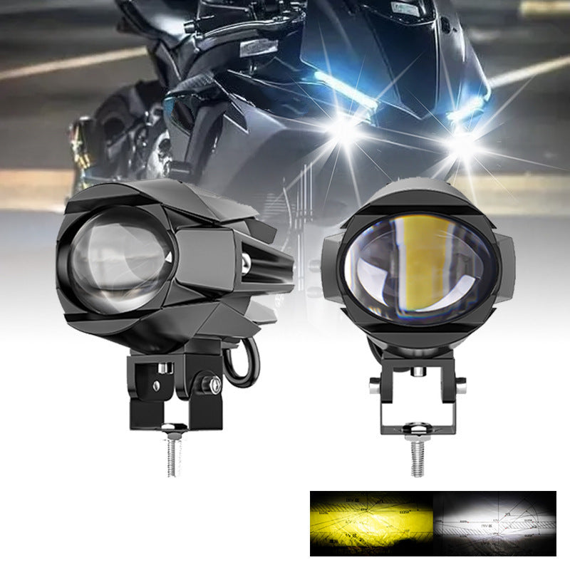 Motorcycle LED spotlight dual-lens auxiliary light