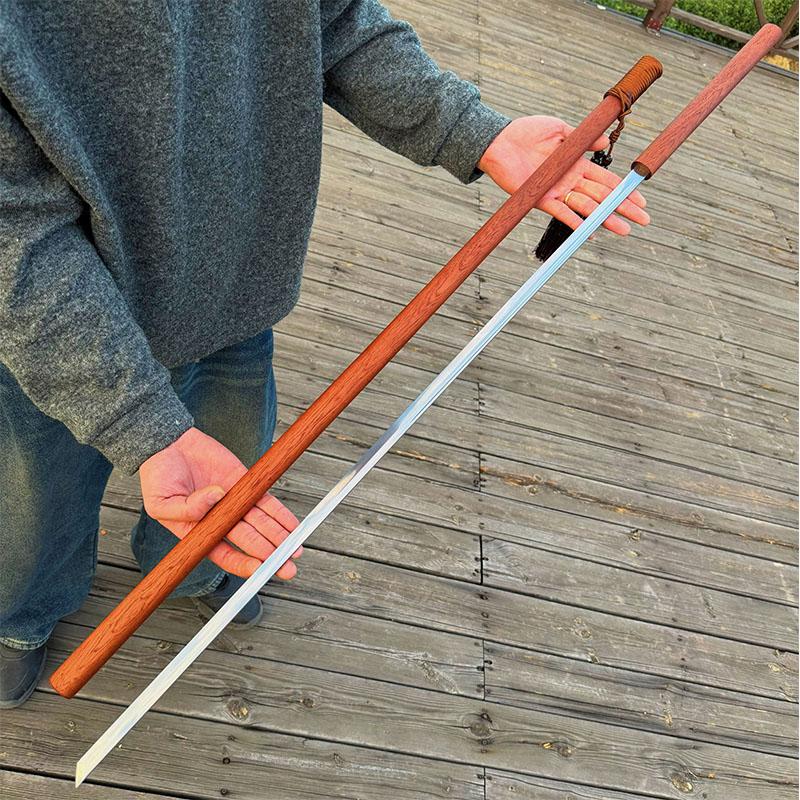 Longquan sword, 1.2 meters long, two-handed sword, bamboo staff