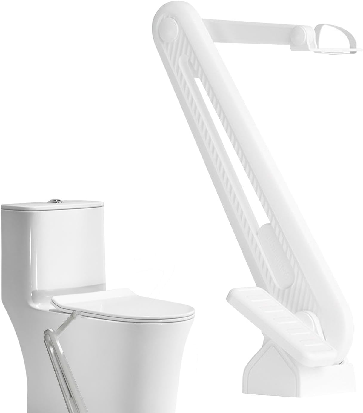 Foot-operated toilet seat lifter