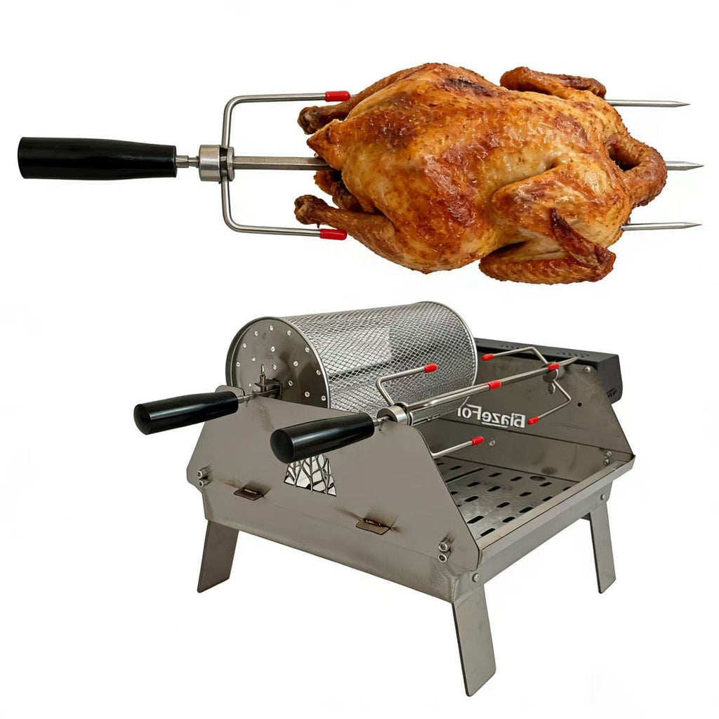 Large capacity dual-head portable barbecue grill