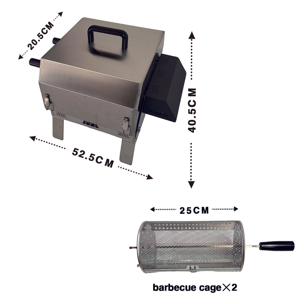 Large capacity dual-head portable barbecue grill