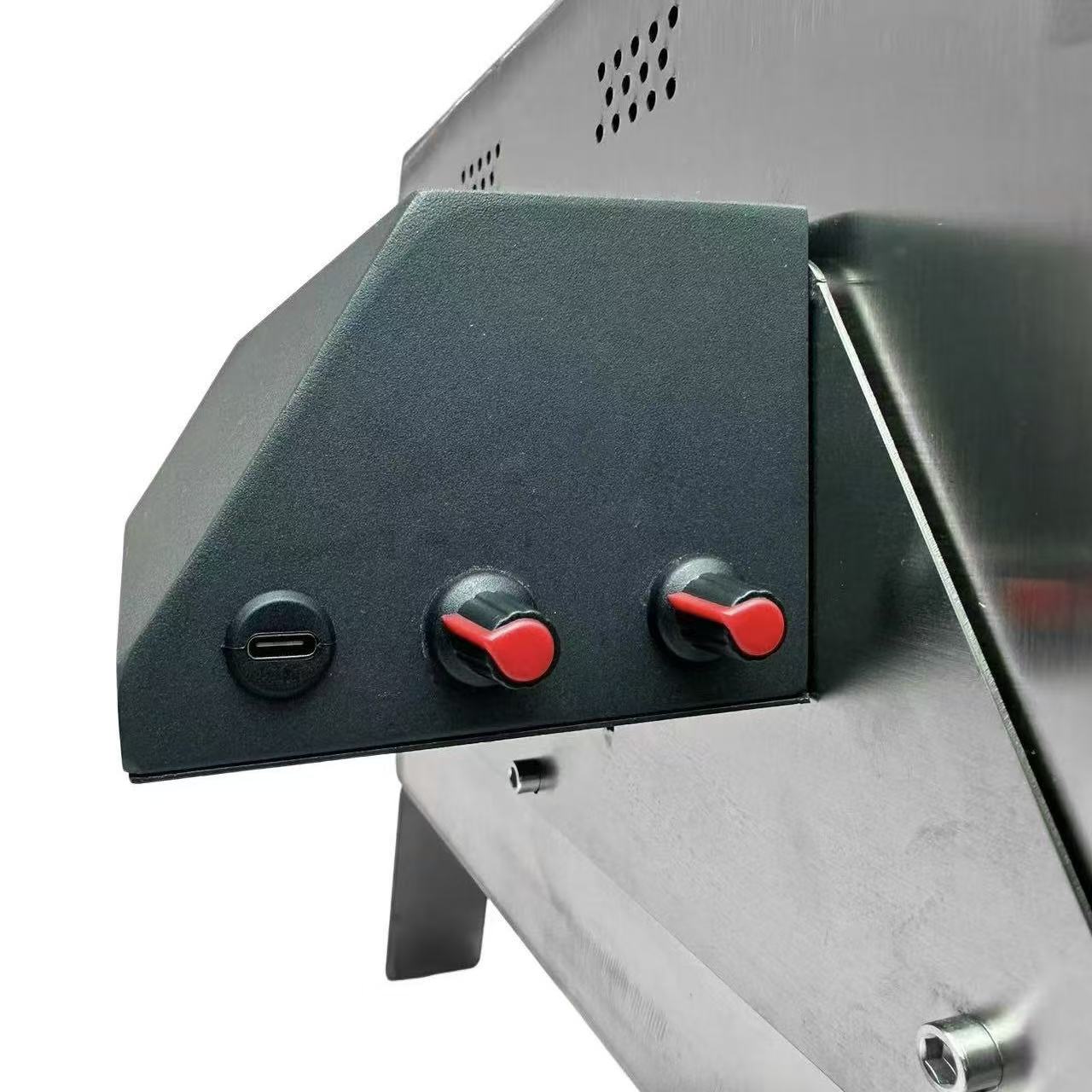 Large capacity dual-head portable barbecue grill