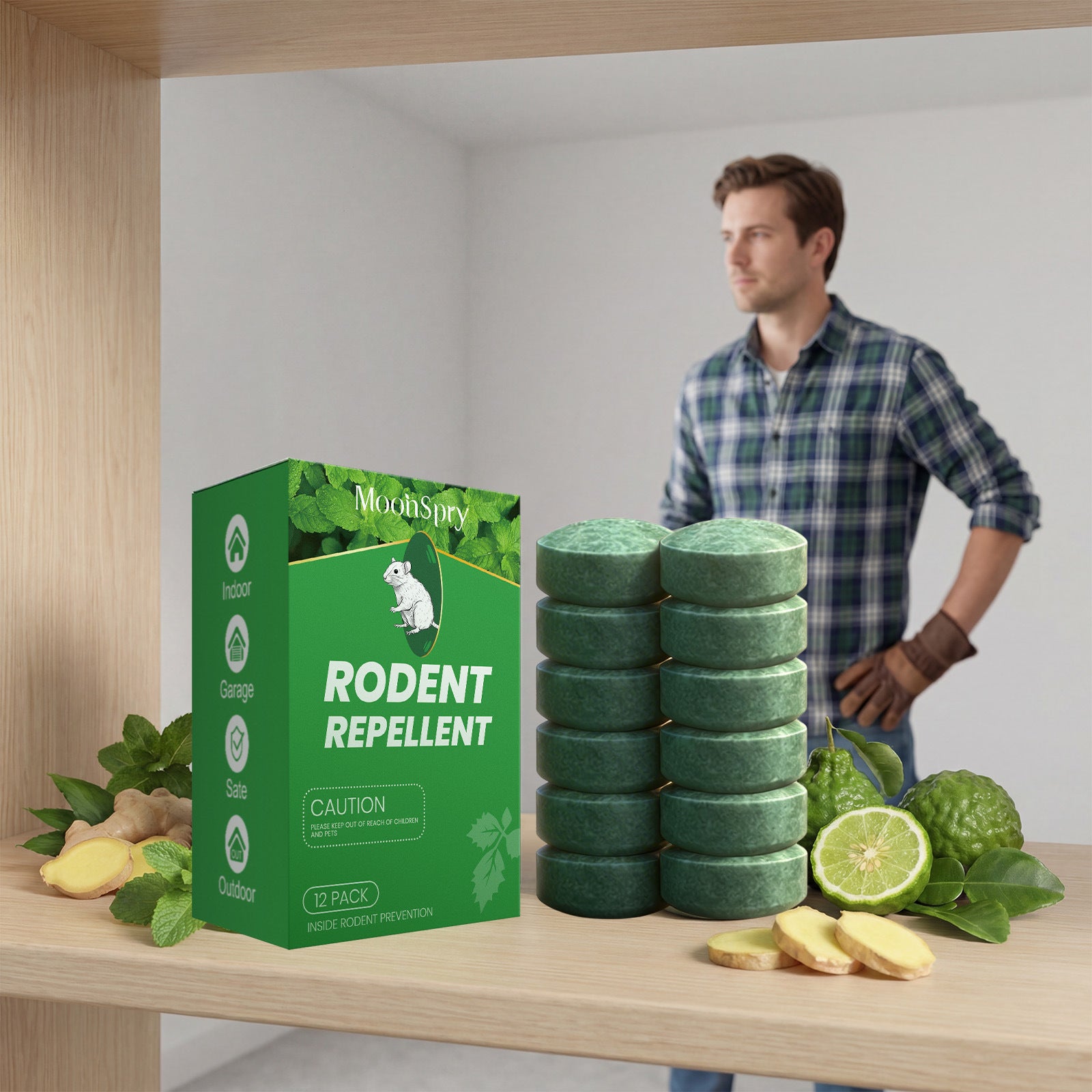 Everyday rodent-proof indoor and outdoor furniture, anti-gnawing, mildly scented rodent repellent pellets