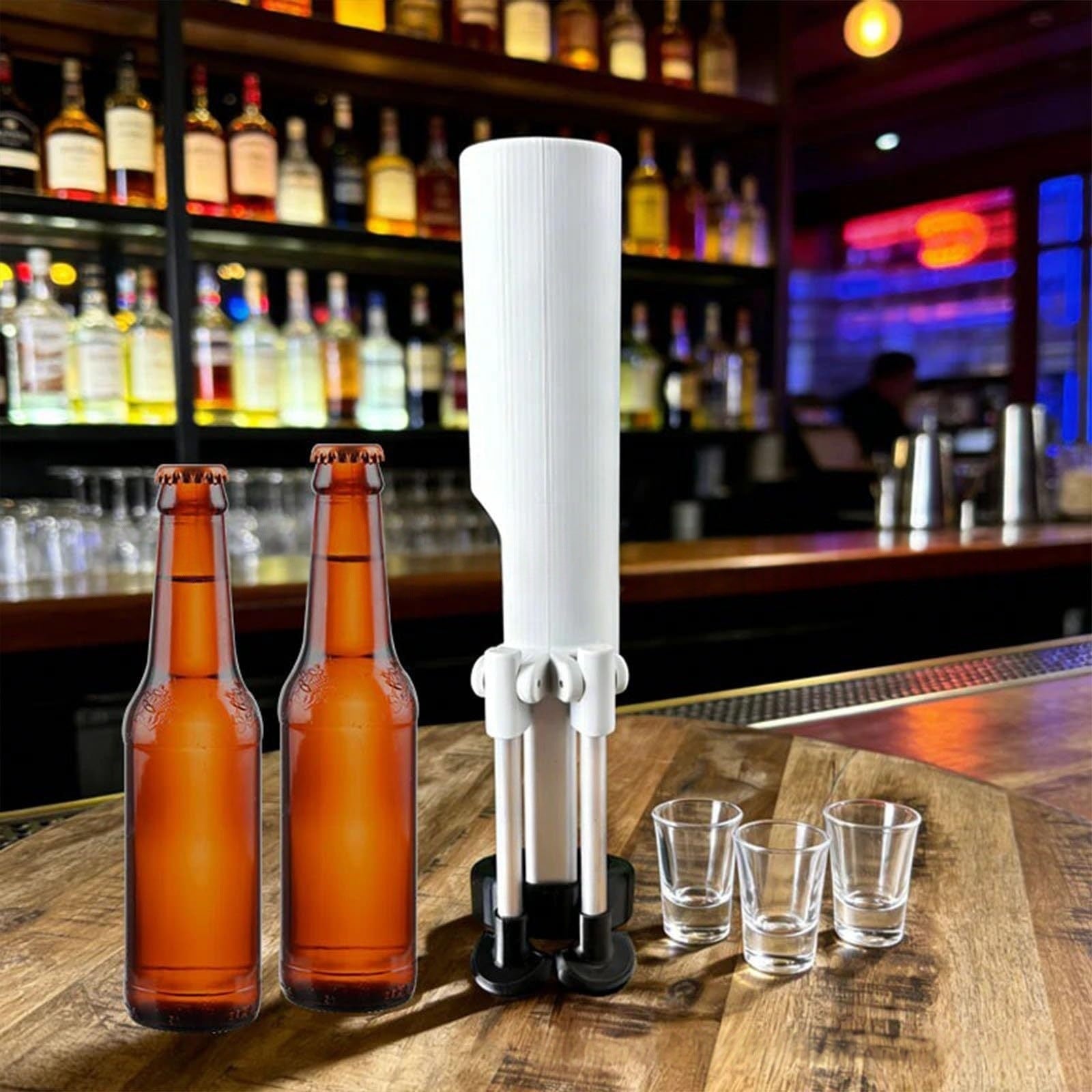 Hands-free press bottle opener