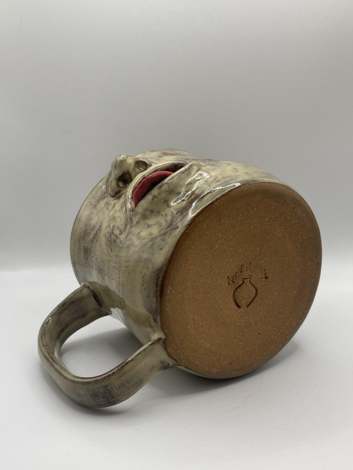 Handmade Ceramic Face Mug with Moving Tongue