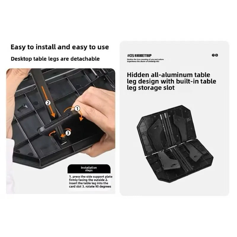Ultralight dual-purpose tactical camping folding table