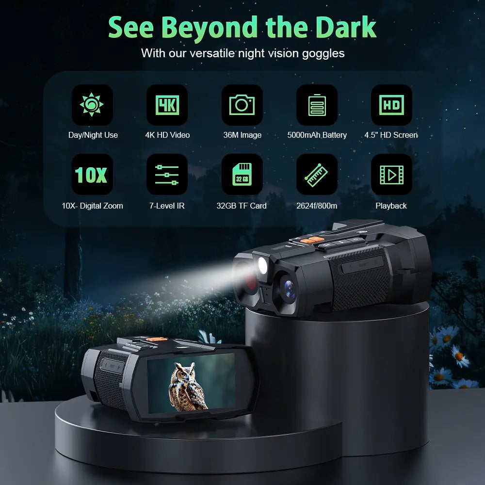 4K Night Vision Binoculars With 32GB SD Card