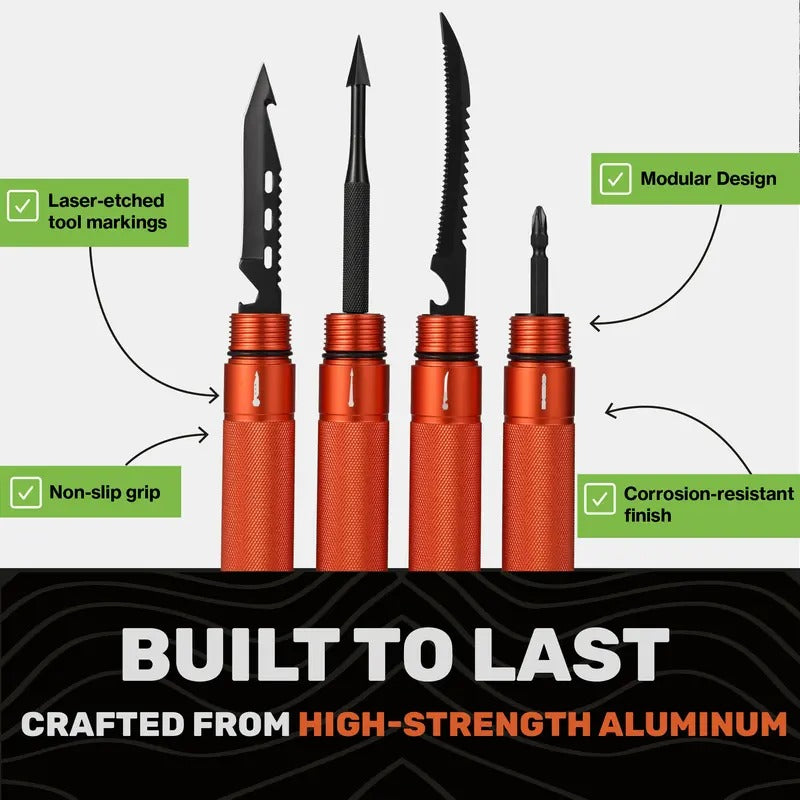 Multi-functional survival trekking pole - Adjustable trekking pole with built-in outdoor emergency tools, suitable for camping and hiking.
