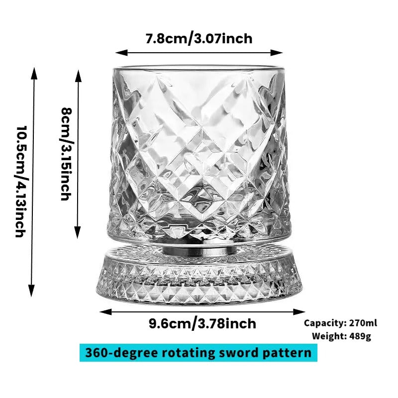 Luxury 360° Spinning Crystal Glass