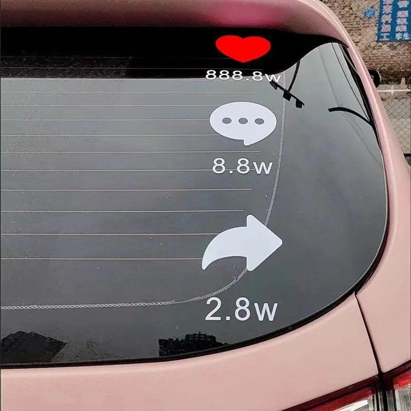"Like" Heart-Shaped Car Sticker — Waterproof & Sun-Resistant