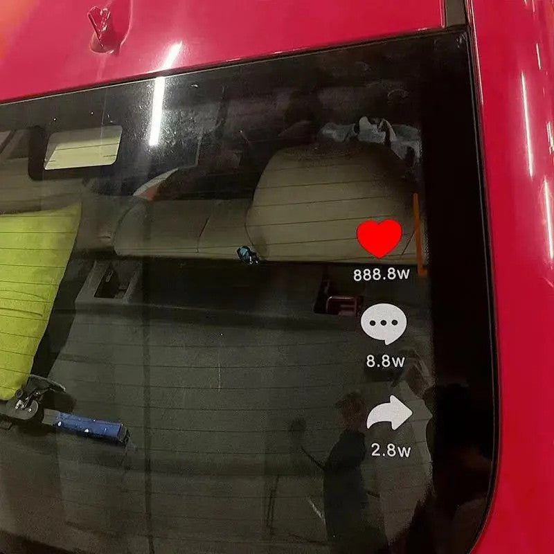 "Like" Heart-Shaped Car Sticker — Waterproof & Sun-Resistant