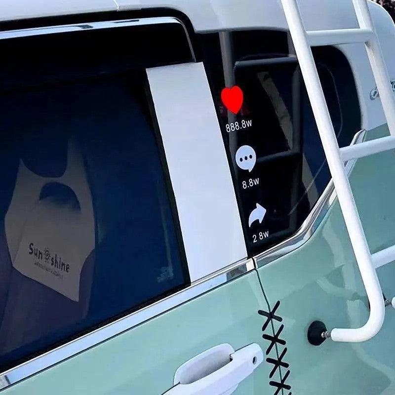 "Like" Heart-Shaped Car Sticker — Waterproof & Sun-Resistant