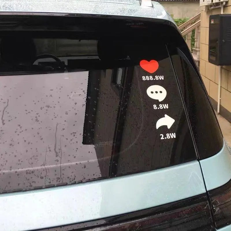 "Like" Heart-Shaped Car Sticker — Waterproof & Sun-Resistant