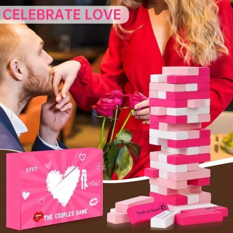 Colorful Couple Dating Blocks, Romantic Date Night Challenge, Perfect Valentine's Day Gift, Wooden Block