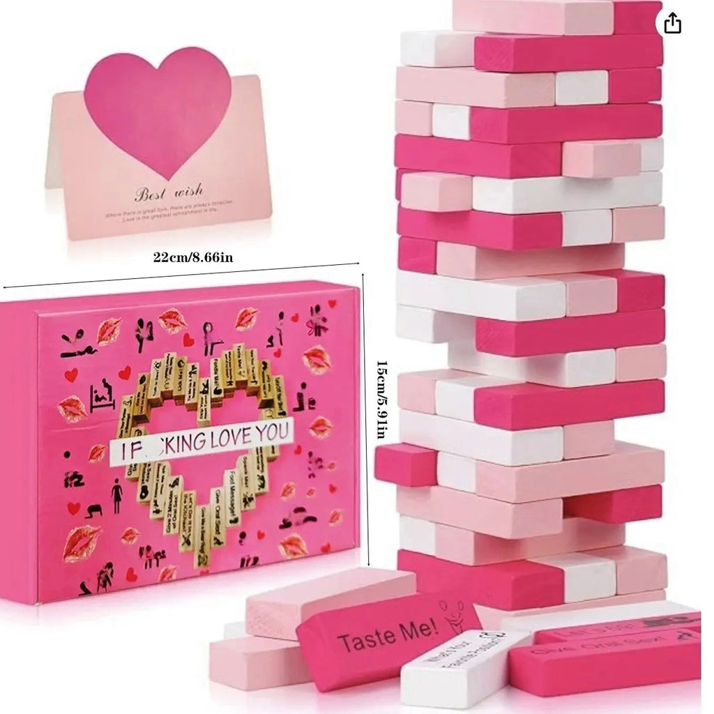 Colorful Couple Dating Blocks, Romantic Date Night Challenge, Perfect Valentine's Day Gift, Wooden Block