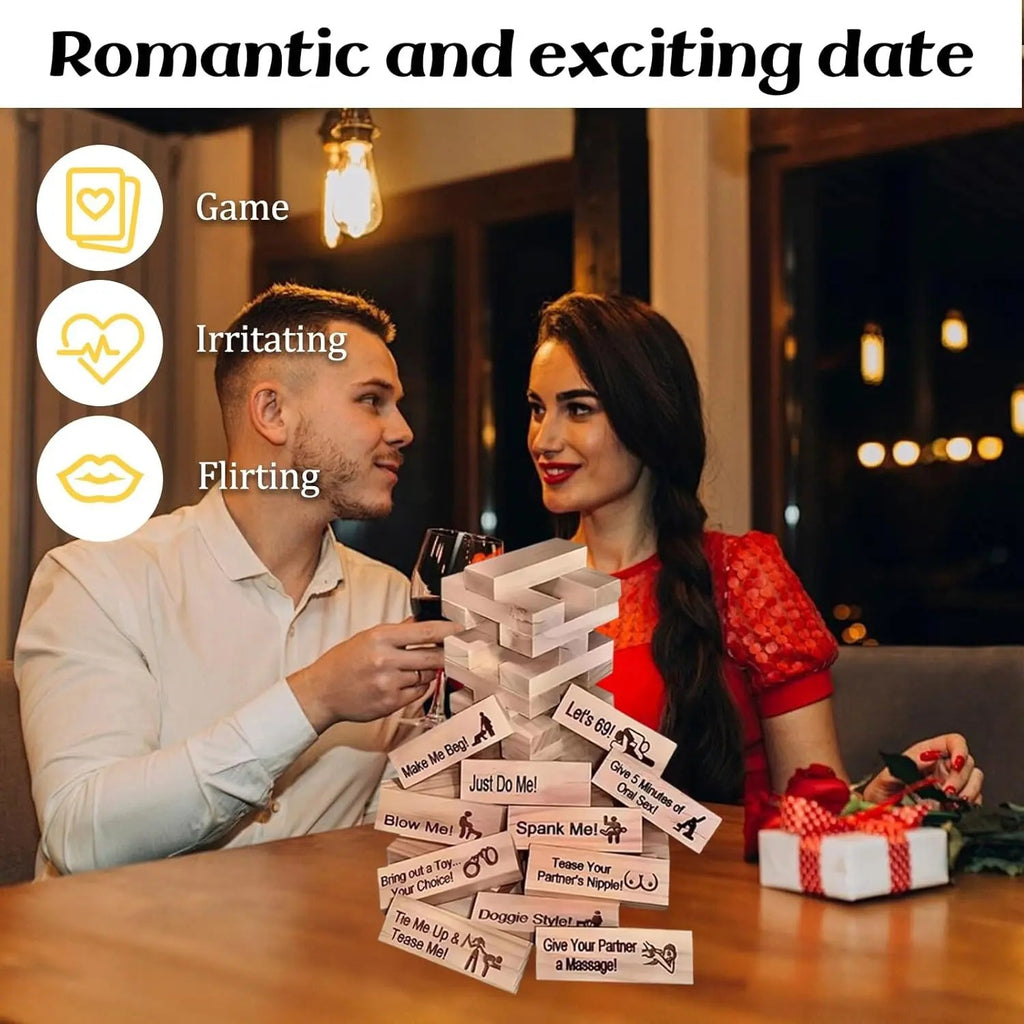 Colorful Couple Dating Blocks, Romantic Date Night Challenge, Perfect Valentine's Day Gift, Wooden Block