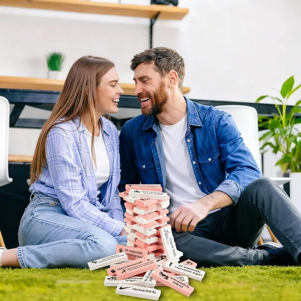 Colorful Couple Dating Blocks, Romantic Date Night Challenge, Perfect Valentine's Day Gift, Wooden Block