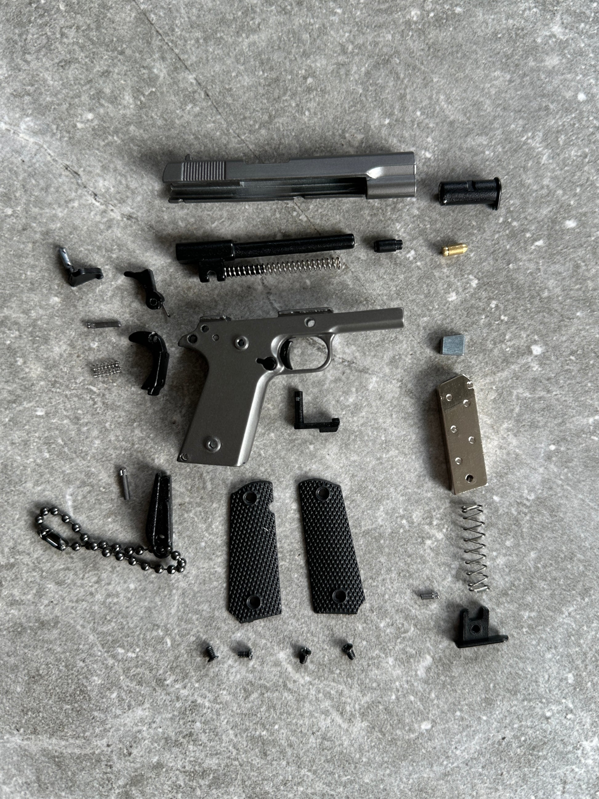 Mini metal mechanical keychain
