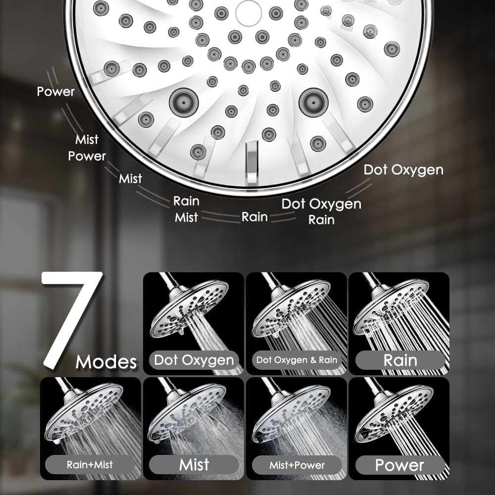 5-mode high-flow-rate pressurized rain shower head 1