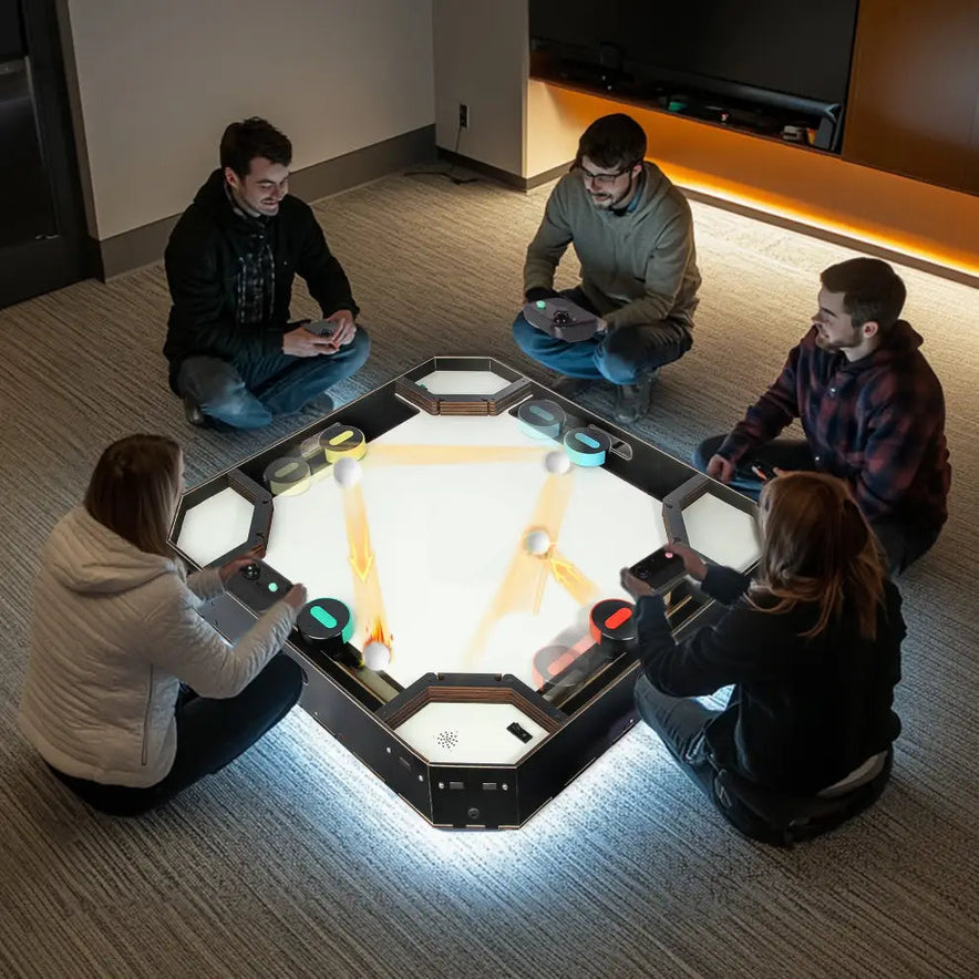 Remote control table football against the platform