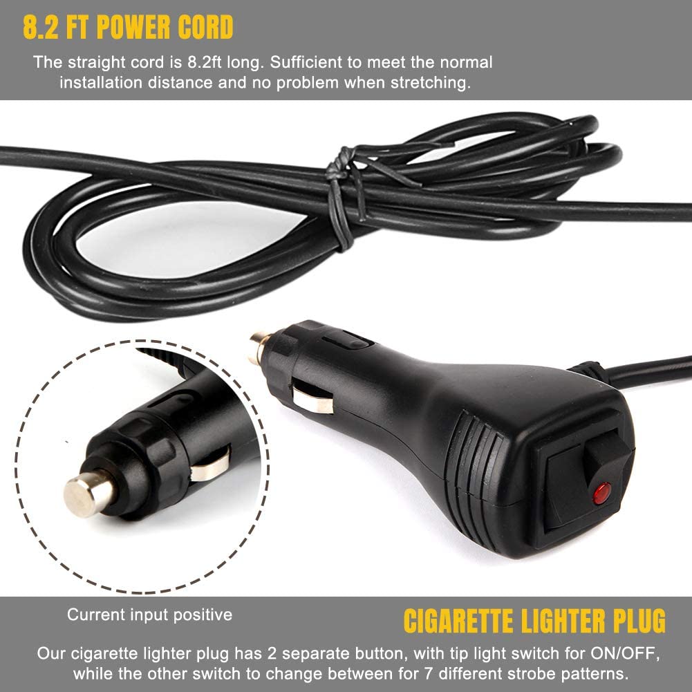 54 LED 26" Double Side Roof Top Strobe Light Bar with Magnetic Base