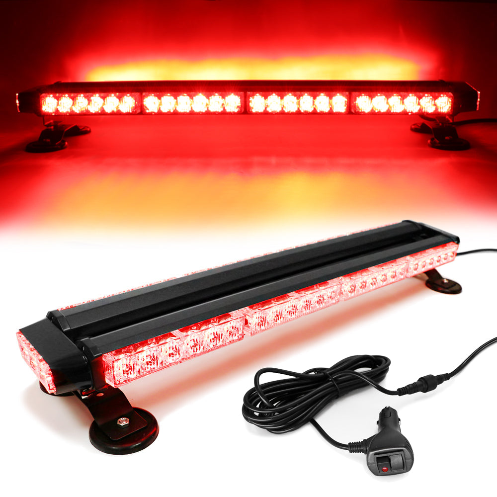 54 LED 26" Double Side Roof Top Strobe Light Bar with Magnetic Base