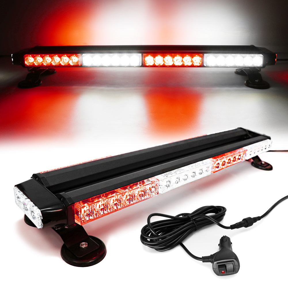 54 LED 26" Double Side Roof Top Strobe Light Bar with Magnetic Base