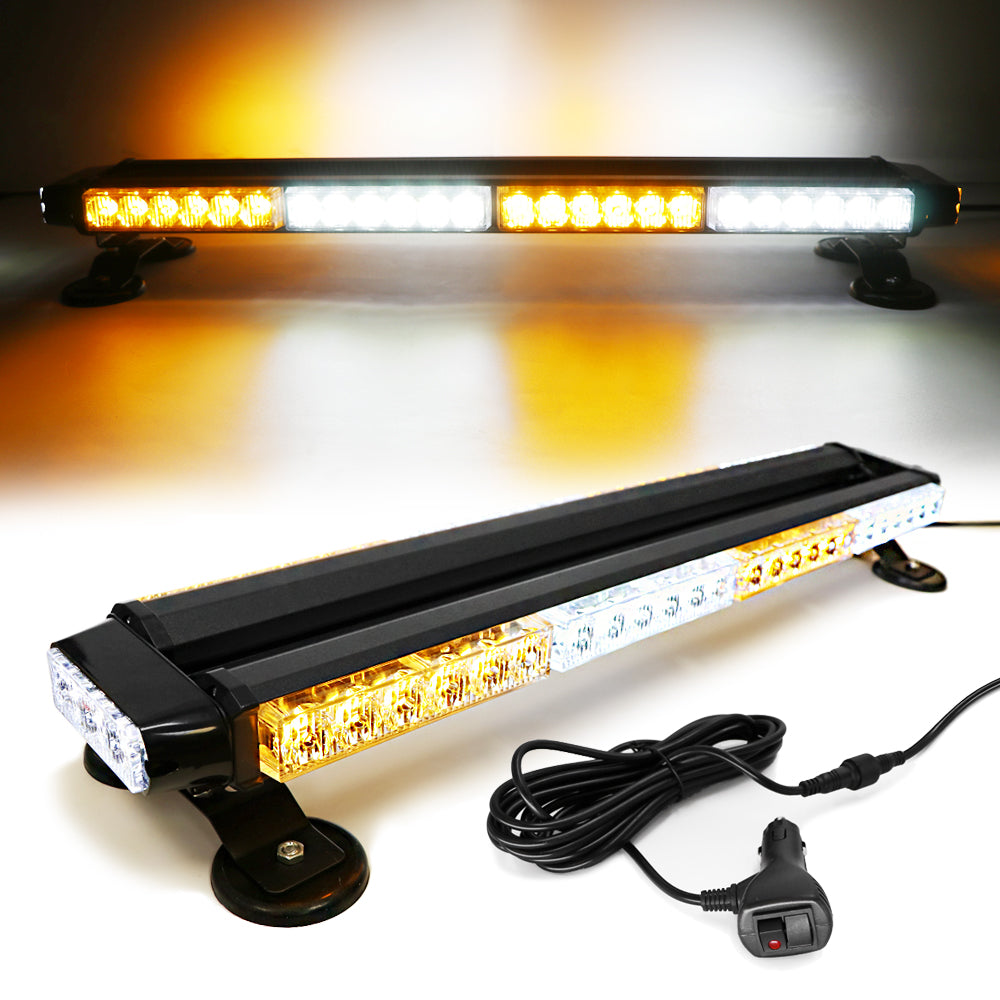 54 LED 26" Double Side Roof Top Strobe Light Bar with Magnetic Base