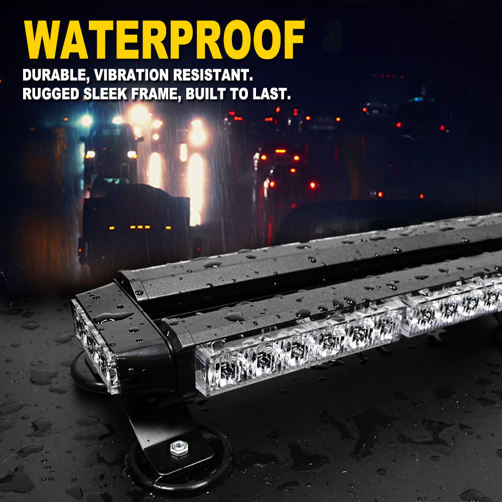54 LED 26" Double Side Roof Top Strobe Light Bar with Magnetic Base