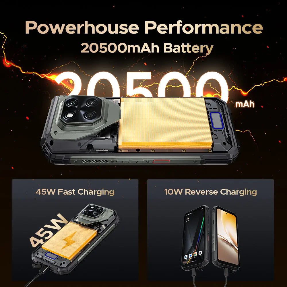 V Max Play 5G Rugged Android 15 Phone with 480P HD Portable Autofocus Projector